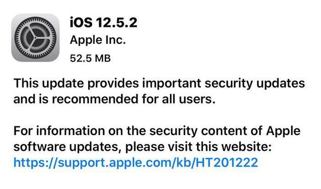 宝丰苹果手机维修分享iOS12.5.2发布，建议所有老苹果用户安装 